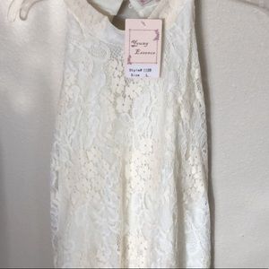 Young Essence cream dress size large NWT!